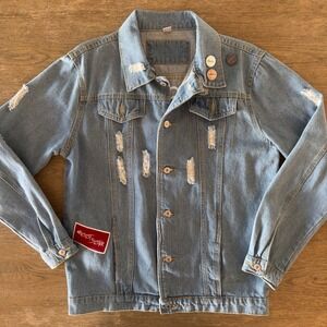 Handmaids Tale & Hulu Promo "Resist" Distressed Embroidered Denim Jacket-Sze XXL